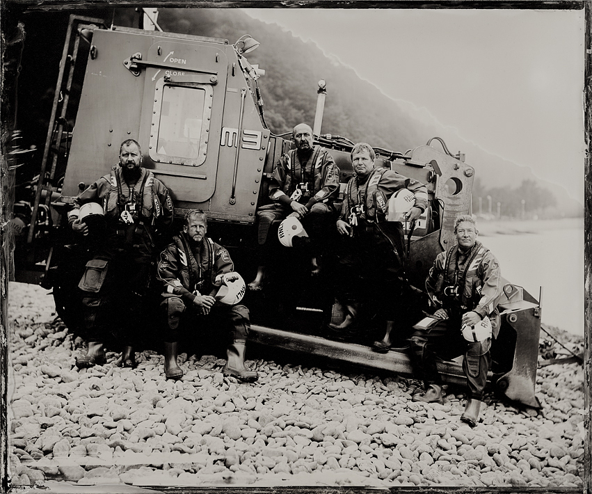 Ambrotype Black and White RNLI Crew Photo