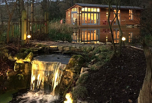 Night view of River Chalet