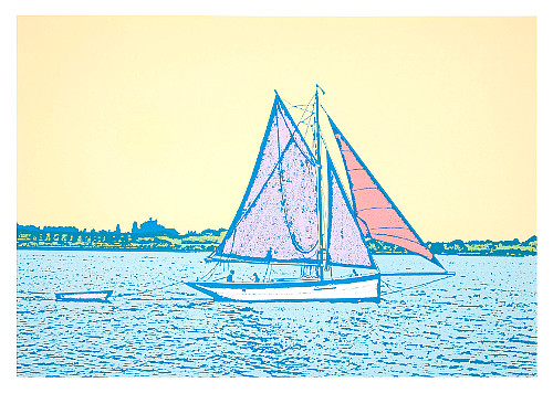 Summer Sailing by Talia Russell Silk Screen Artwork